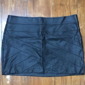 Black faux leather miniskirt